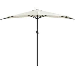 MAISON EXCLUSIVE - Parasol de balcon avec mât en aluminium sable 300x155 cm demi