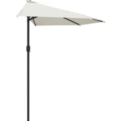MAISON EXCLUSIVE - Parasol de balcon avec mât en aluminium sable 300x155 cm demi