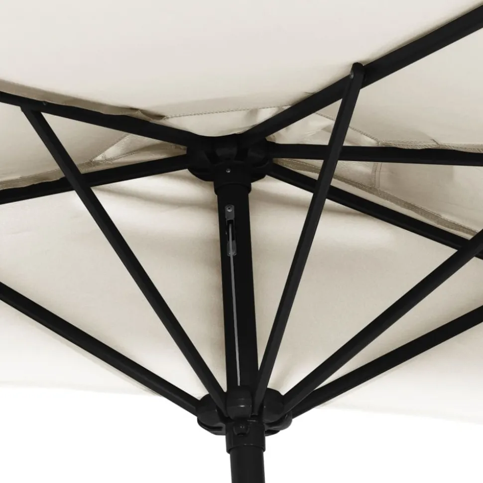 MAISON EXCLUSIVE - Parasol de balcon avec mât en aluminium sable 300x155 cm demi