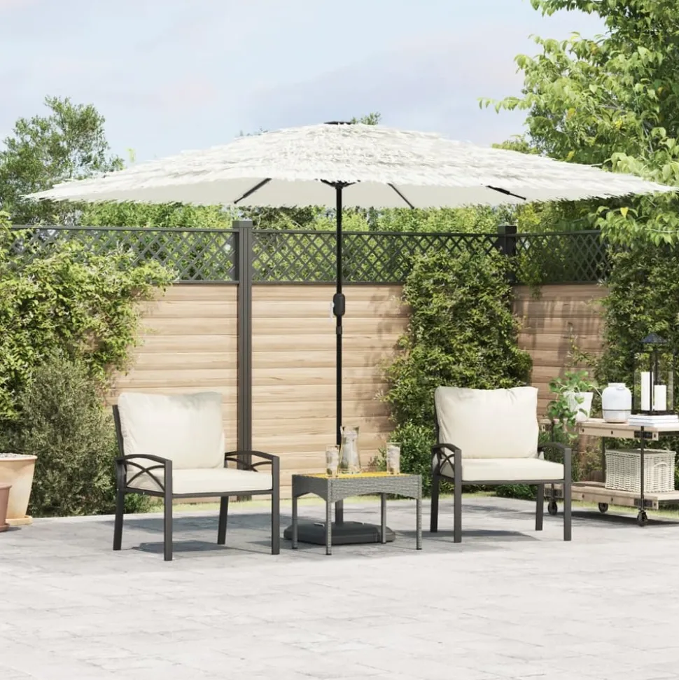 MAISON EXCLUSIVE - Parasol de jardin avec mât en acier blanc 290x290x238 cm