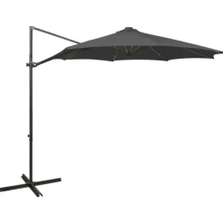 MAISON EXCLUSIVE - Parasol de jardin en porte-à-faux avec mât et lumières led