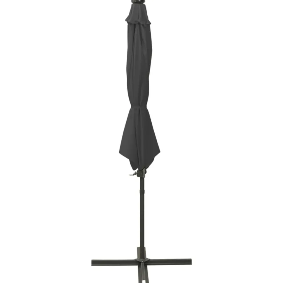 MAISON EXCLUSIVE - Parasol de jardin en porte-à-faux avec mât et lumières led