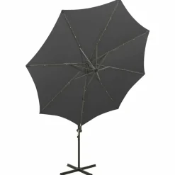 MAISON EXCLUSIVE - Parasol de jardin en porte-à-faux avec mât et lumières led