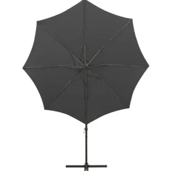 MAISON EXCLUSIVE - Parasol de jardin en porte-à-faux avec mât et lumières led