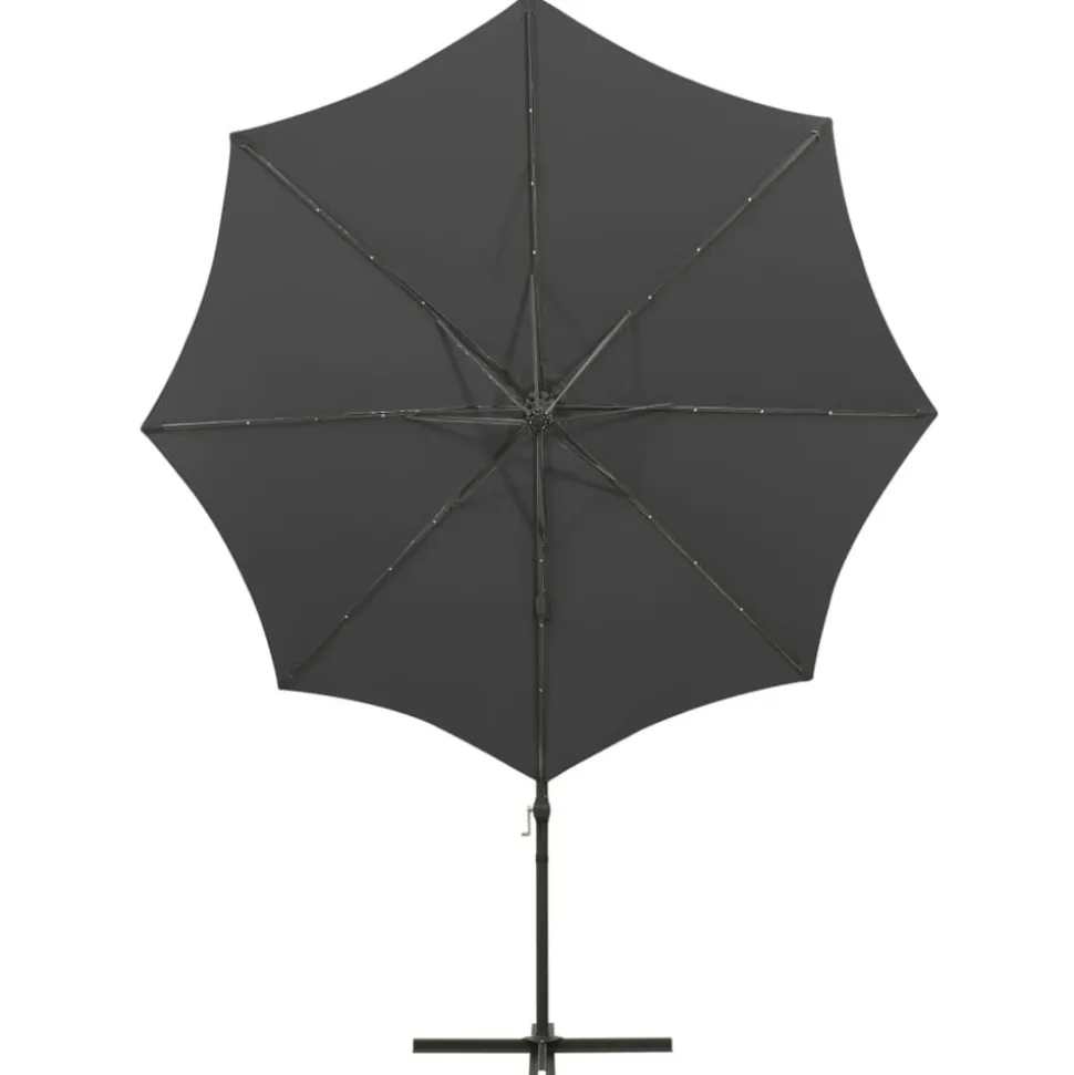 MAISON EXCLUSIVE - Parasol de jardin en porte-à-faux avec mât et lumières led