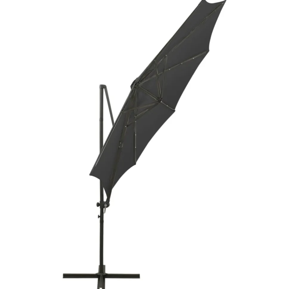 MAISON EXCLUSIVE - Parasol de jardin en porte-à-faux avec mât et lumières led