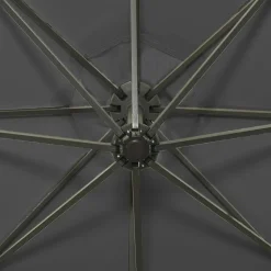 MAISON EXCLUSIVE - Parasol de jardin en porte-à-faux avec mât et lumières led