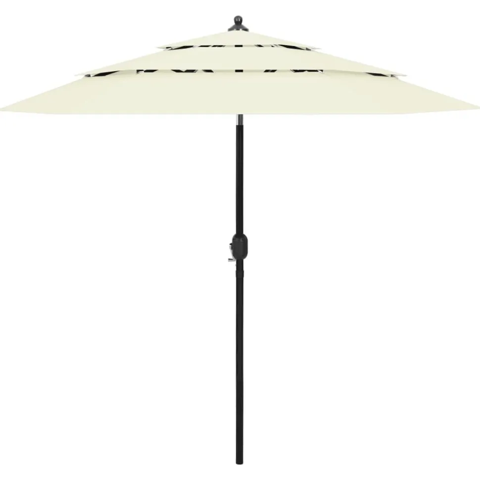 MAISON EXCLUSIVE - Parasol de jardin à 3 niveaux avec mât en aluminium sable 2,5 m