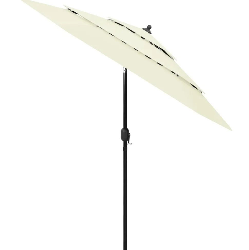 MAISON EXCLUSIVE - Parasol de jardin à 3 niveaux avec mât en aluminium sable 2,5 m