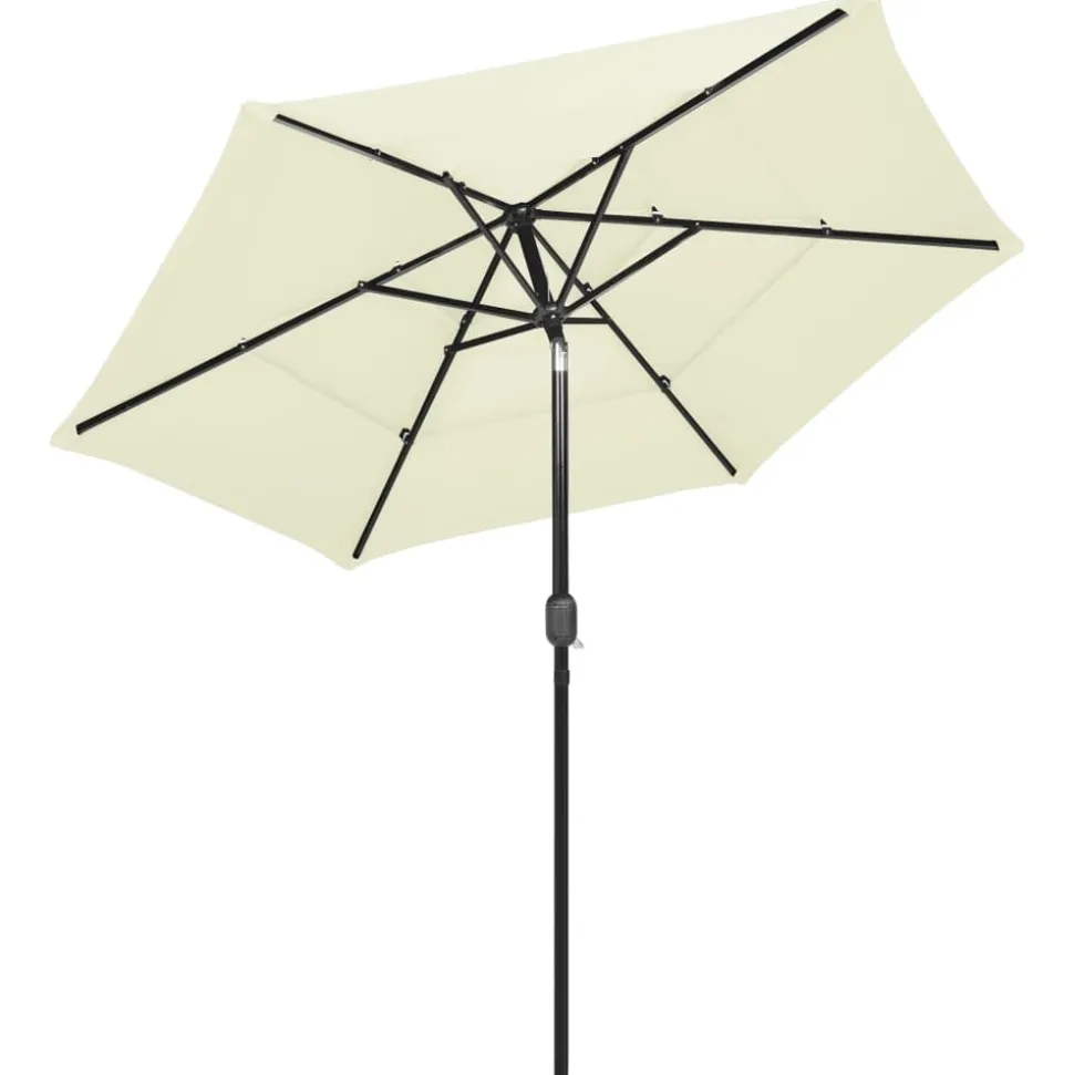 MAISON EXCLUSIVE - Parasol de jardin à 3 niveaux avec mât en aluminium sable 2,5 m