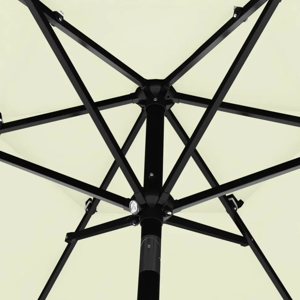 MAISON EXCLUSIVE - Parasol de jardin à 3 niveaux avec mât en aluminium sable 2,5 m