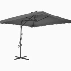 MAISON EXCLUSIVE - Parasol d'extérieur avec mât en acier 250 x 250 cm anthracite