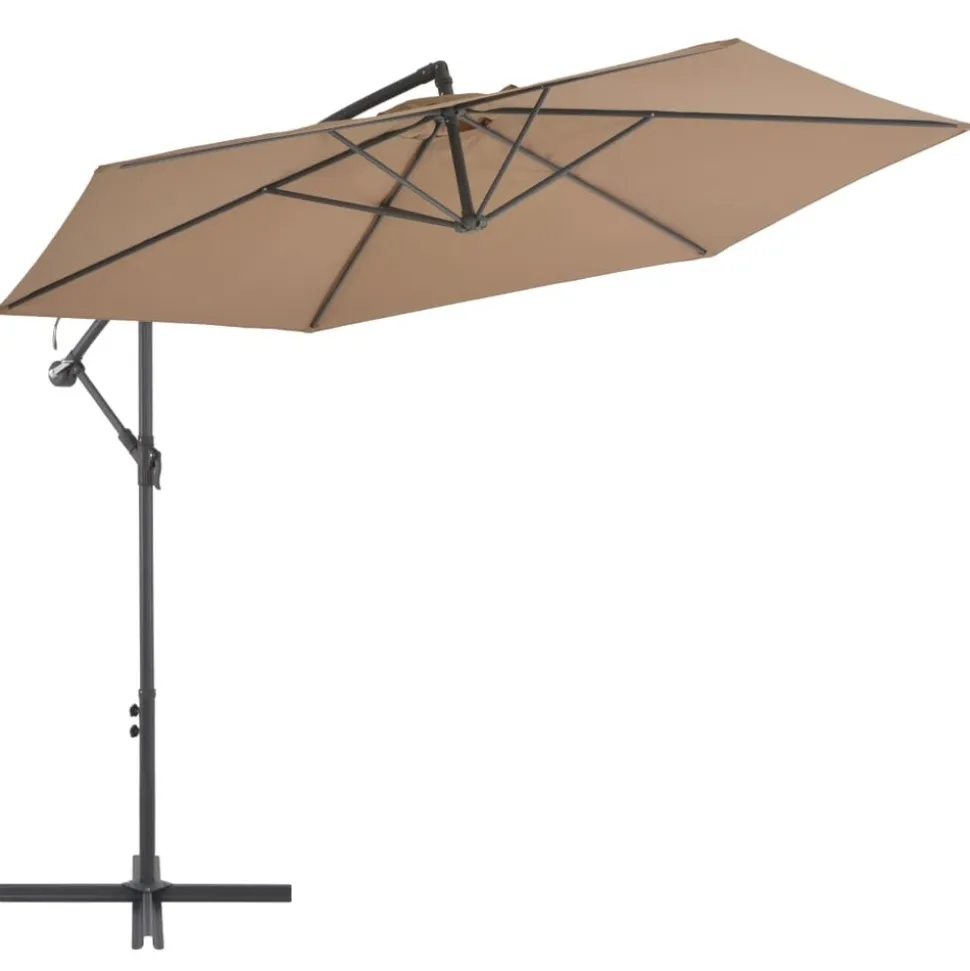 MAISON EXCLUSIVE - Parasol de jardin en porte-à-faux et poteau en aluminium taupe