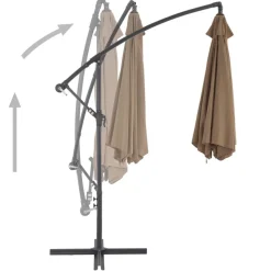 MAISON EXCLUSIVE - Parasol de jardin en porte-à-faux et poteau en aluminium taupe