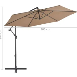 MAISON EXCLUSIVE - Parasol de jardin en porte-à-faux et poteau en aluminium taupe