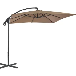 MAISON EXCLUSIVE - Parasol de jardin en porte-à-faux avec poteau en acier taupe