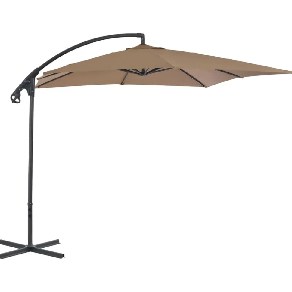 MAISON EXCLUSIVE - Parasol de jardin en porte-à-faux avec poteau en acier taupe