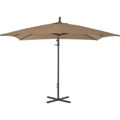 MAISON EXCLUSIVE - Parasol de jardin en porte-à-faux avec poteau en acier taupe