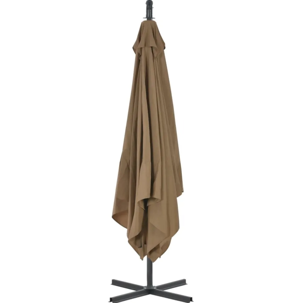 MAISON EXCLUSIVE - Parasol de jardin en porte-à-faux avec poteau en acier taupe