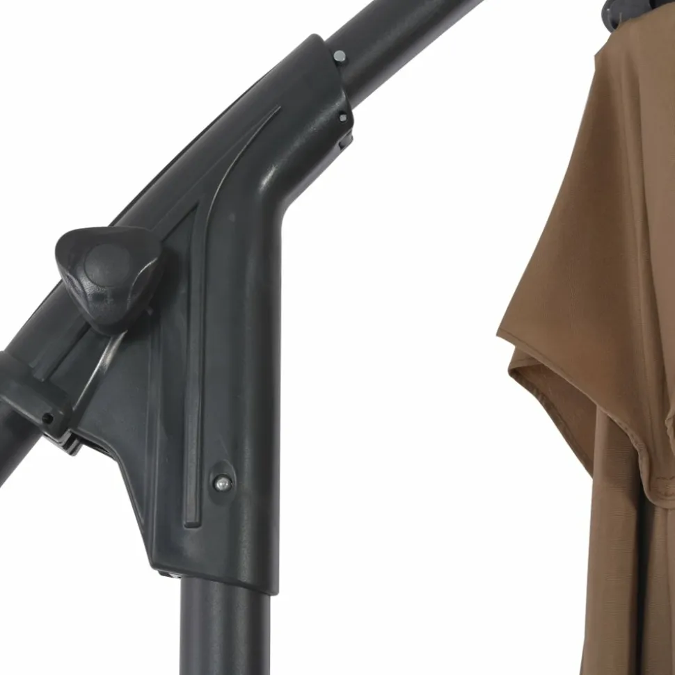 MAISON EXCLUSIVE - Parasol de jardin en porte-à-faux avec poteau en acier taupe