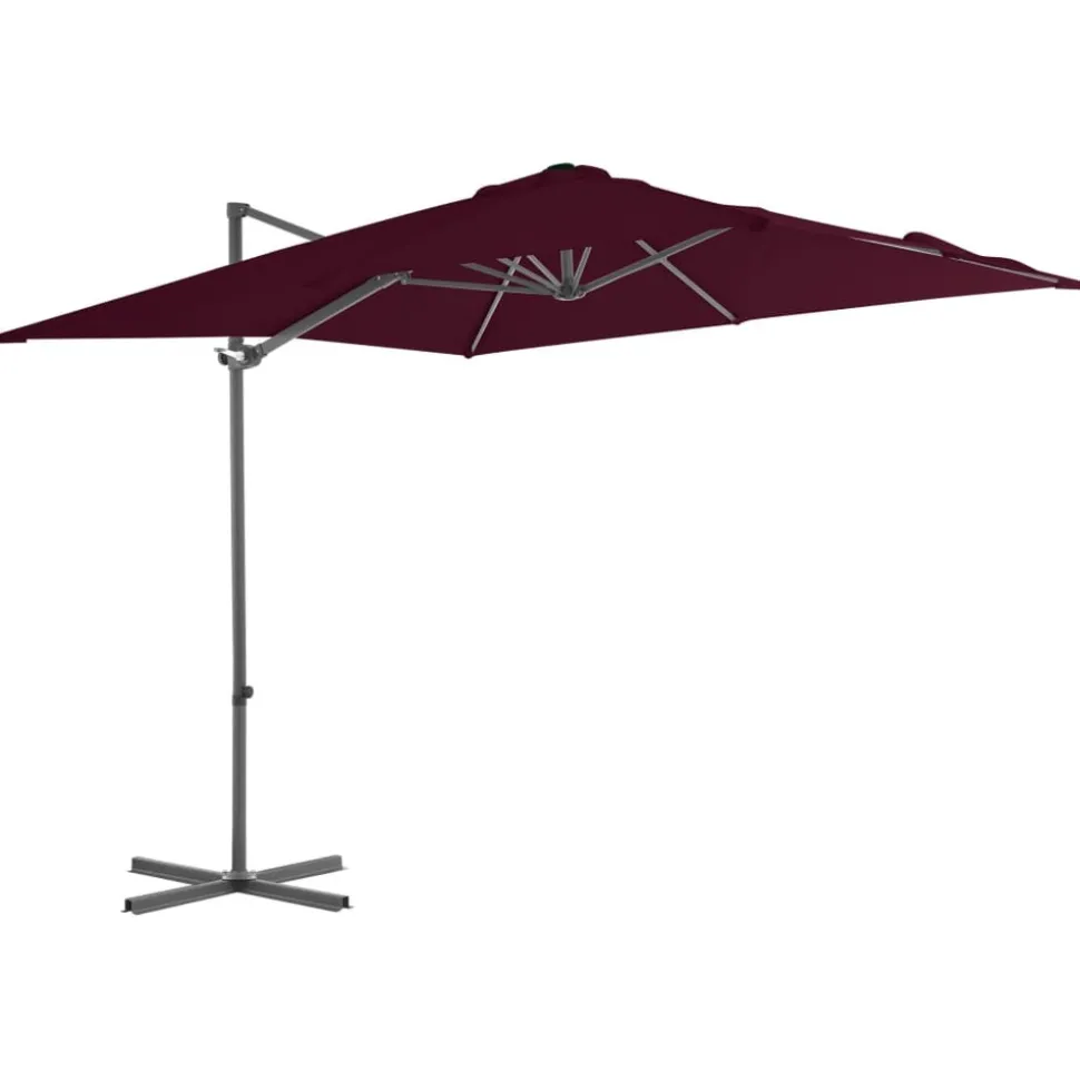 MAISON EXCLUSIVE - Parasol de jardin en porte-à-faux mât en acier rouge bordeaux
