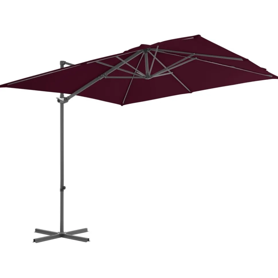 MAISON EXCLUSIVE - Parasol de jardin en porte-à-faux mât en acier rouge bordeaux
