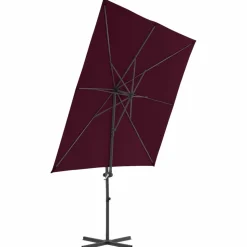 MAISON EXCLUSIVE - Parasol de jardin en porte-à-faux mât en acier rouge bordeaux