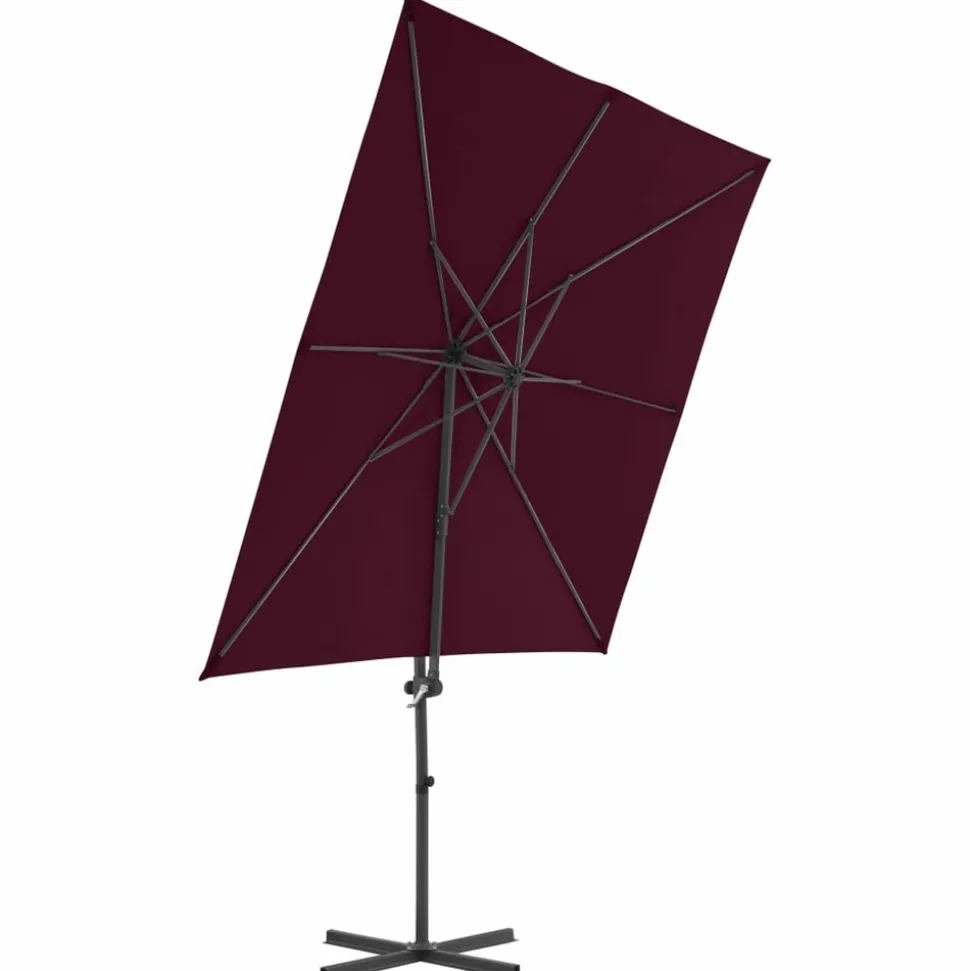 MAISON EXCLUSIVE - Parasol de jardin en porte-à-faux mât en acier rouge bordeaux