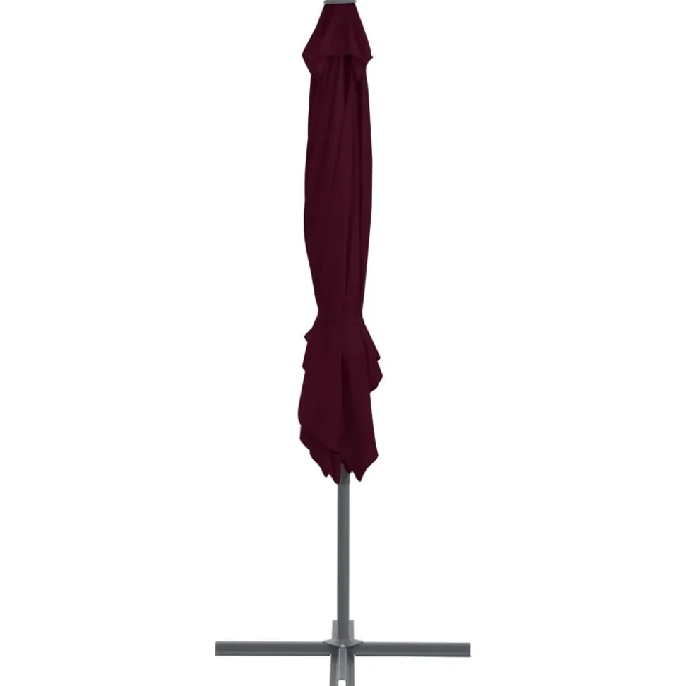 MAISON EXCLUSIVE - Parasol de jardin en porte-à-faux mât en acier rouge bordeaux