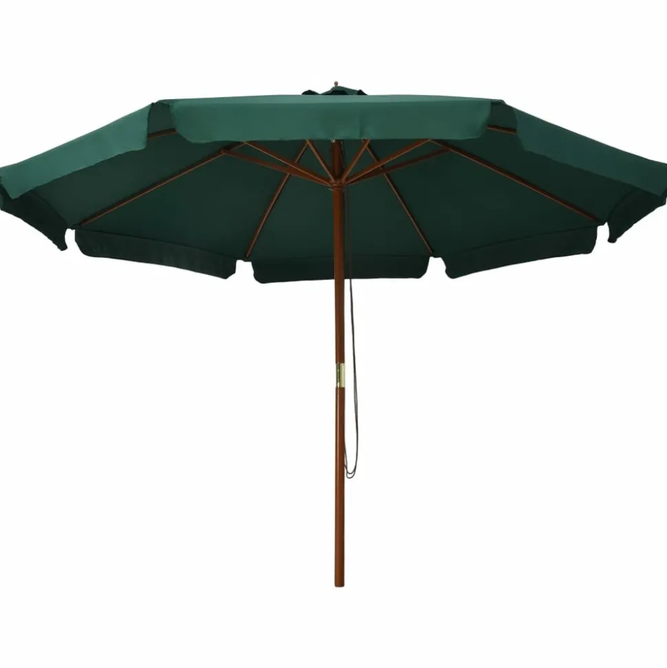 MAISON EXCLUSIVE - Parasol d'extérieur avec mât en bois 330 cm vert