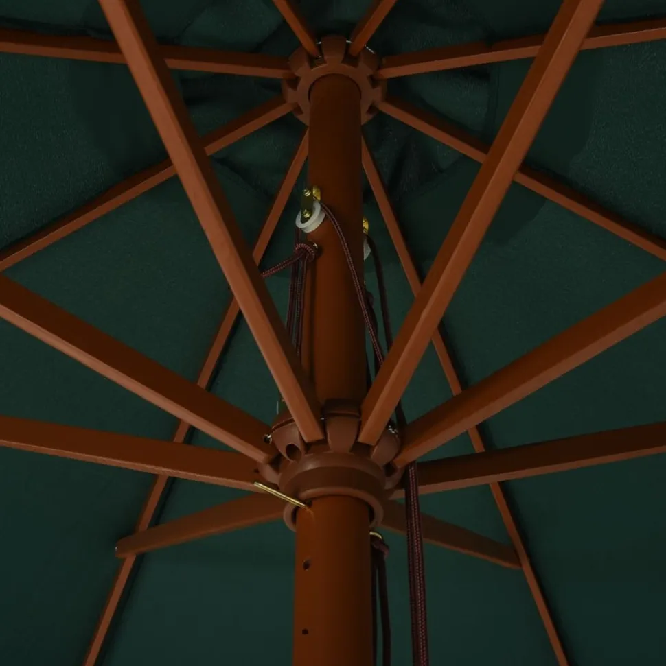 MAISON EXCLUSIVE - Parasol d'extérieur avec mât en bois 330 cm vert