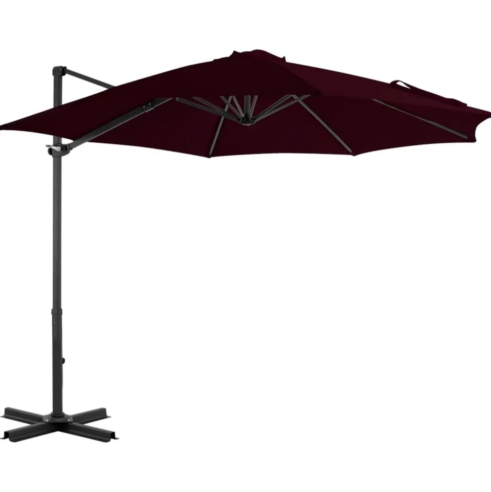 MAISON EXCLUSIVE - Parasol de jardin en porte-à-faux avec mât en aluminium rouge