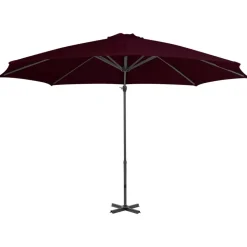 MAISON EXCLUSIVE - Parasol de jardin en porte-à-faux avec mât en aluminium rouge