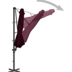 MAISON EXCLUSIVE - Parasol de jardin en porte-à-faux avec mât en aluminium rouge