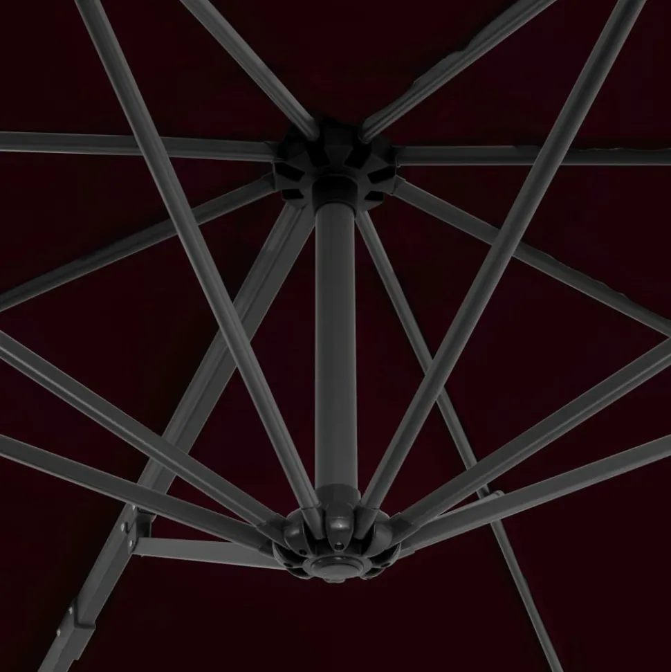 MAISON EXCLUSIVE - Parasol de jardin en porte-à-faux avec mât en aluminium rouge