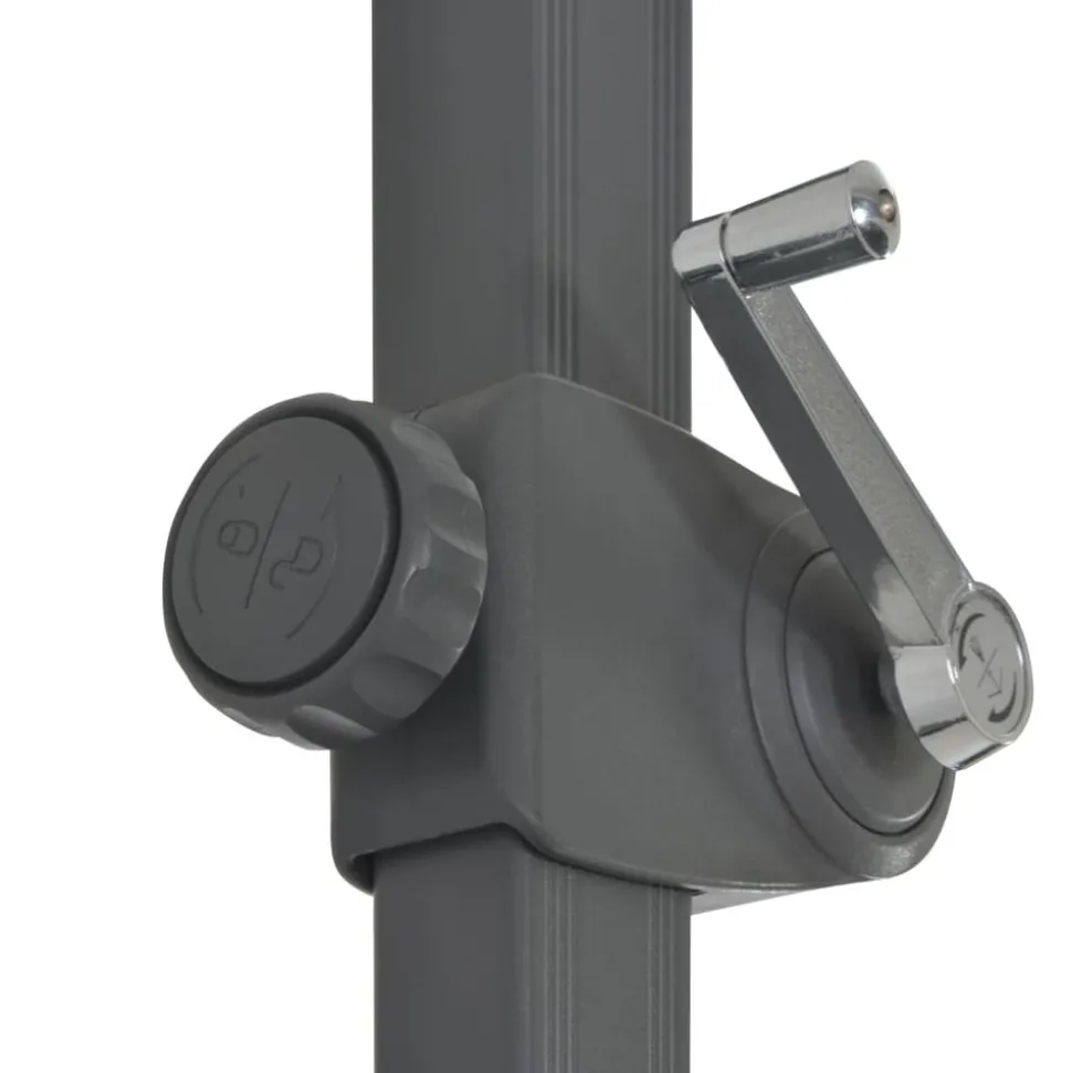 MAISON EXCLUSIVE - Parasol de jardin en porte-à-faux avec mât en aluminium rouge