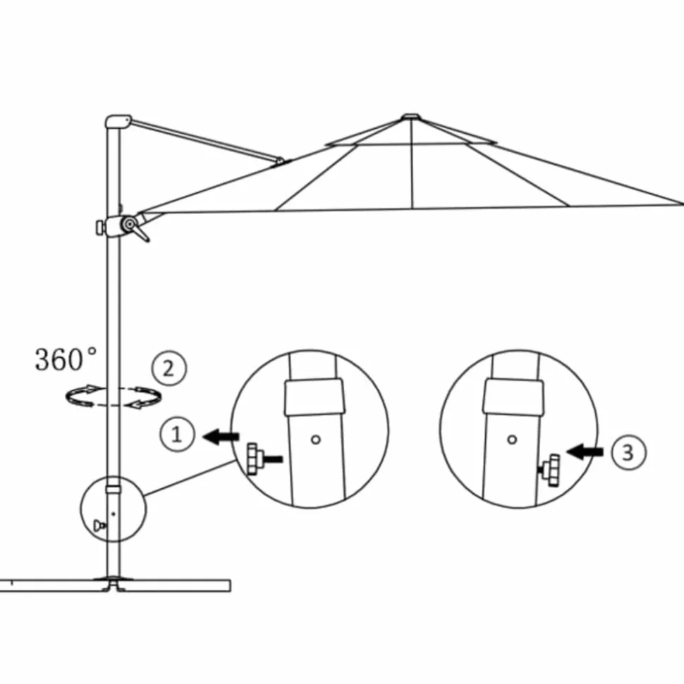 MAISON EXCLUSIVE - Parasol de jardin en porte-à-faux avec mât en aluminium rouge