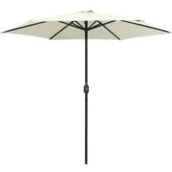 MAISON EXCLUSIVE - Parasol de jardin et mât en aluminium 270x246 cm blanc sable