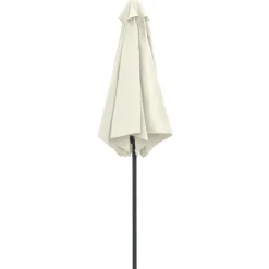 MAISON EXCLUSIVE - Parasol de jardin et mât en aluminium 270x246 cm blanc sable