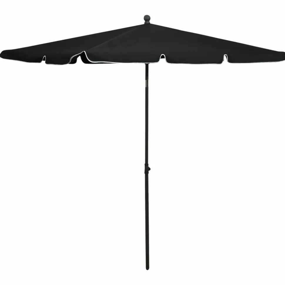 MAISON EXCLUSIVE - Parasol de jardin avec mât 210x140 cm noir