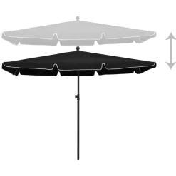 MAISON EXCLUSIVE - Parasol de jardin avec mât 210x140 cm noir