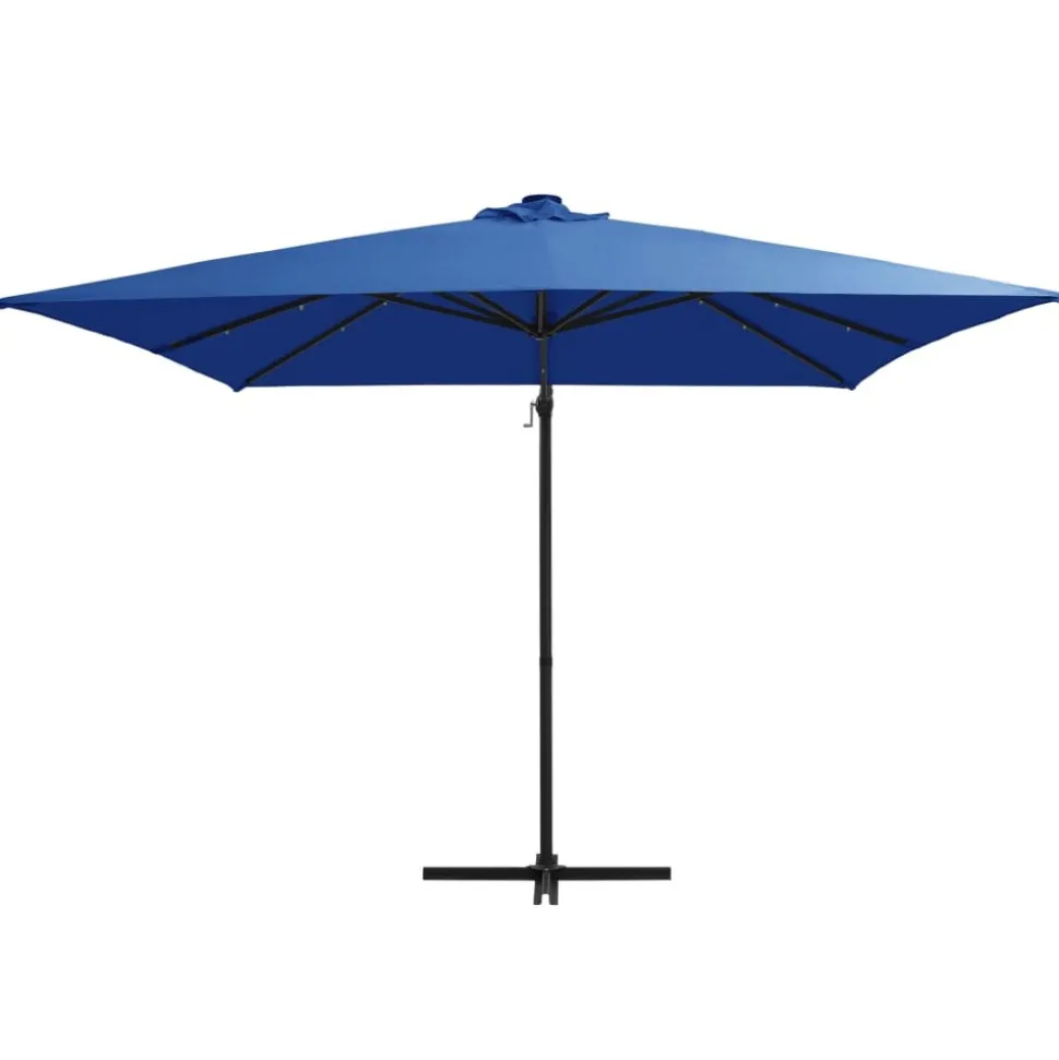 MAISON EXCLUSIVE - Parasol de jardin en porte-à-faux lumières led et mât en acier