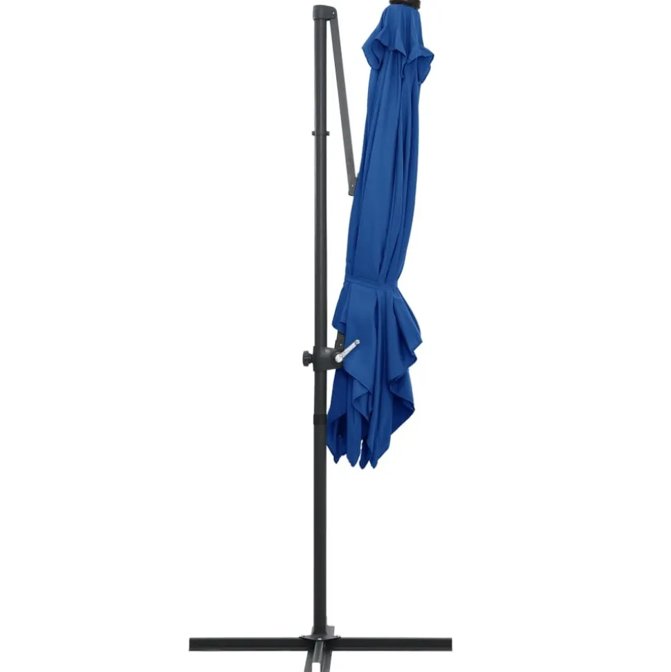 MAISON EXCLUSIVE - Parasol de jardin en porte-à-faux lumières led et mât en acier