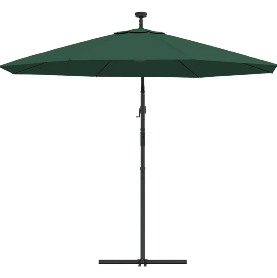 MAISON EXCLUSIVE - Parasol avec éclairage led 300 cm poteau en métal vert