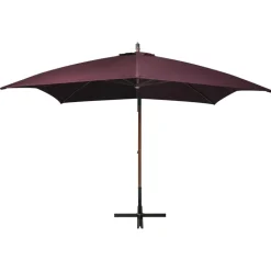 MAISON EXCLUSIVE - Parasol de jardin suspendu et mât rouge bordeaux bois de sapin