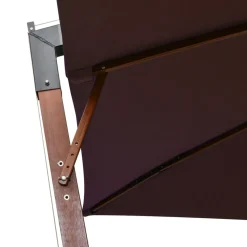 MAISON EXCLUSIVE - Parasol de jardin suspendu et mât rouge bordeaux bois de sapin