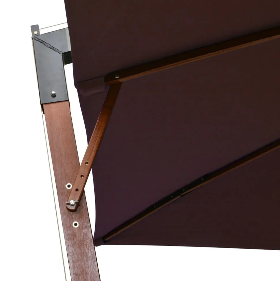 MAISON EXCLUSIVE - Parasol de jardin suspendu et mât rouge bordeaux bois de sapin