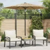 MAISON EXCLUSIVE - Parasol de jardin avec led et mât en acier marron 223x223x213cm