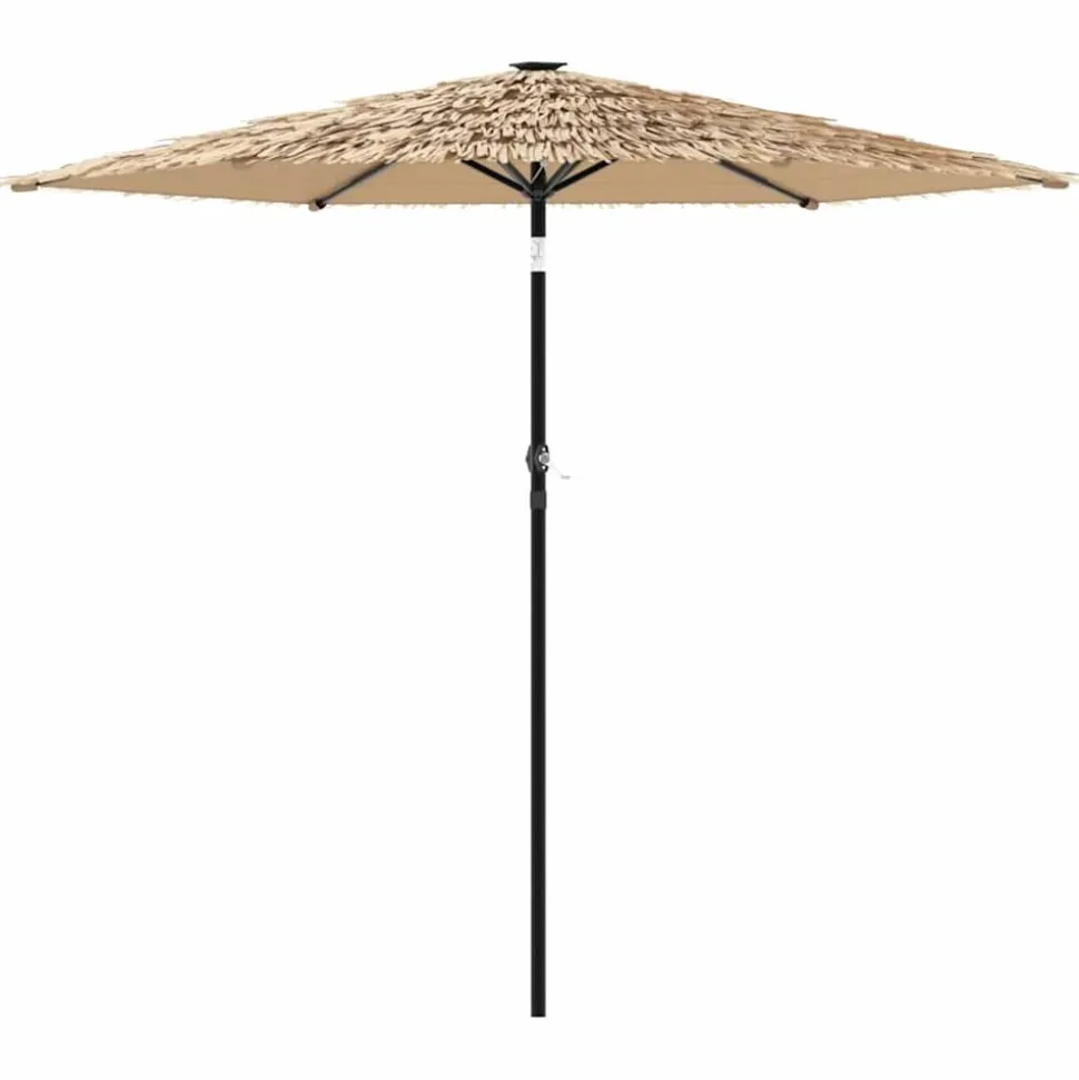 MAISON EXCLUSIVE - Parasol de jardin avec led et mât en acier marron 223x223x213cm