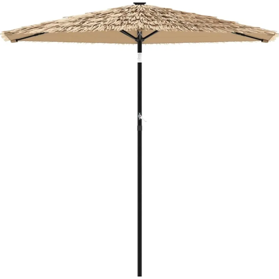 MAISON EXCLUSIVE - Parasol de jardin avec led et mât en acier marron 223x223x213cm